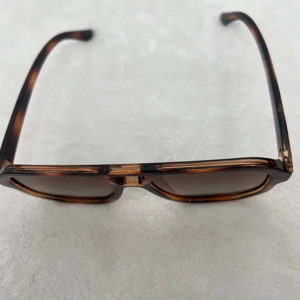 LIVHO NIB Retro Double Bridge Aviator Gradient Lens Sunglasses Bag Cleaner